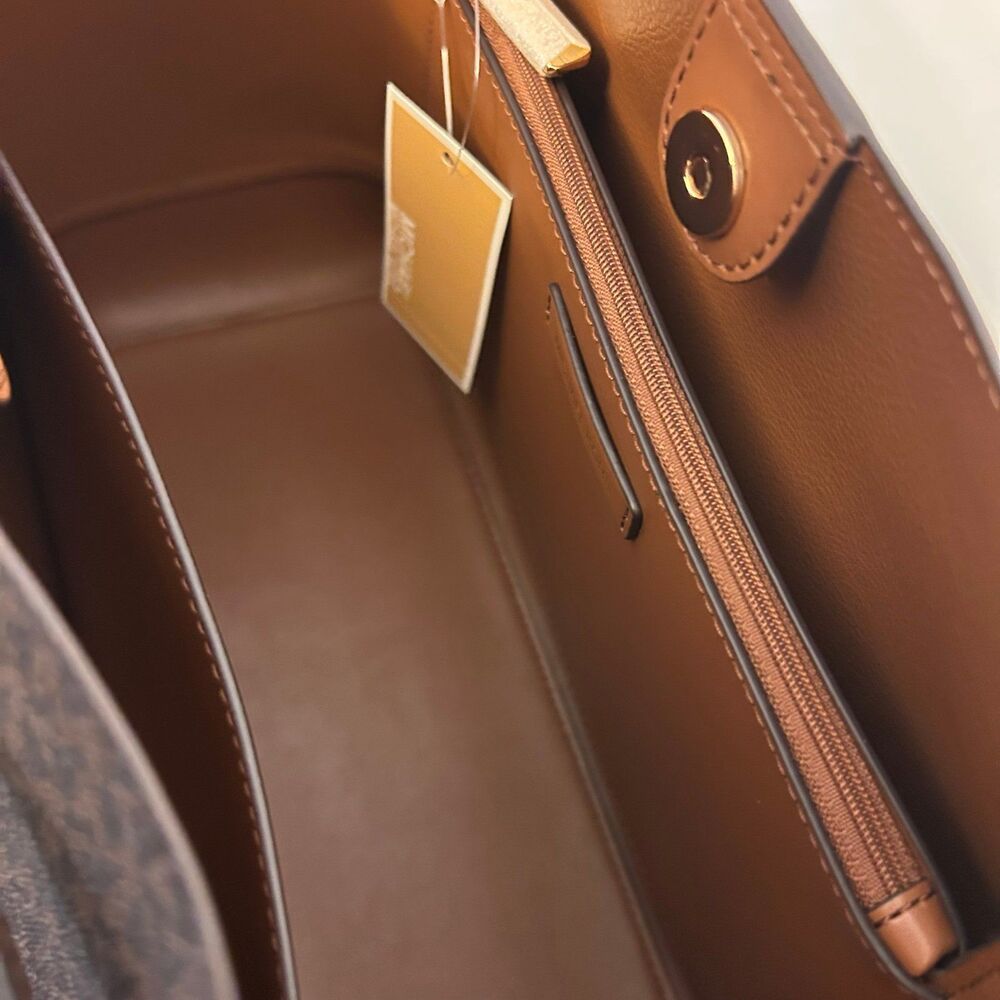 Michael Kors Purse & Wallet Reed Large Tote Bag Brown MK - Picture 9 of 12